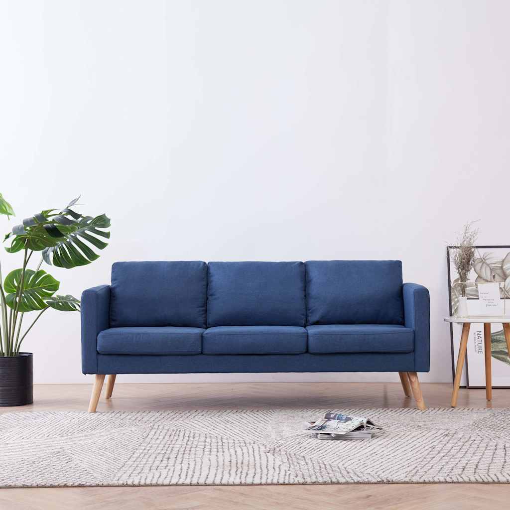 3-personers sofa i stof bl