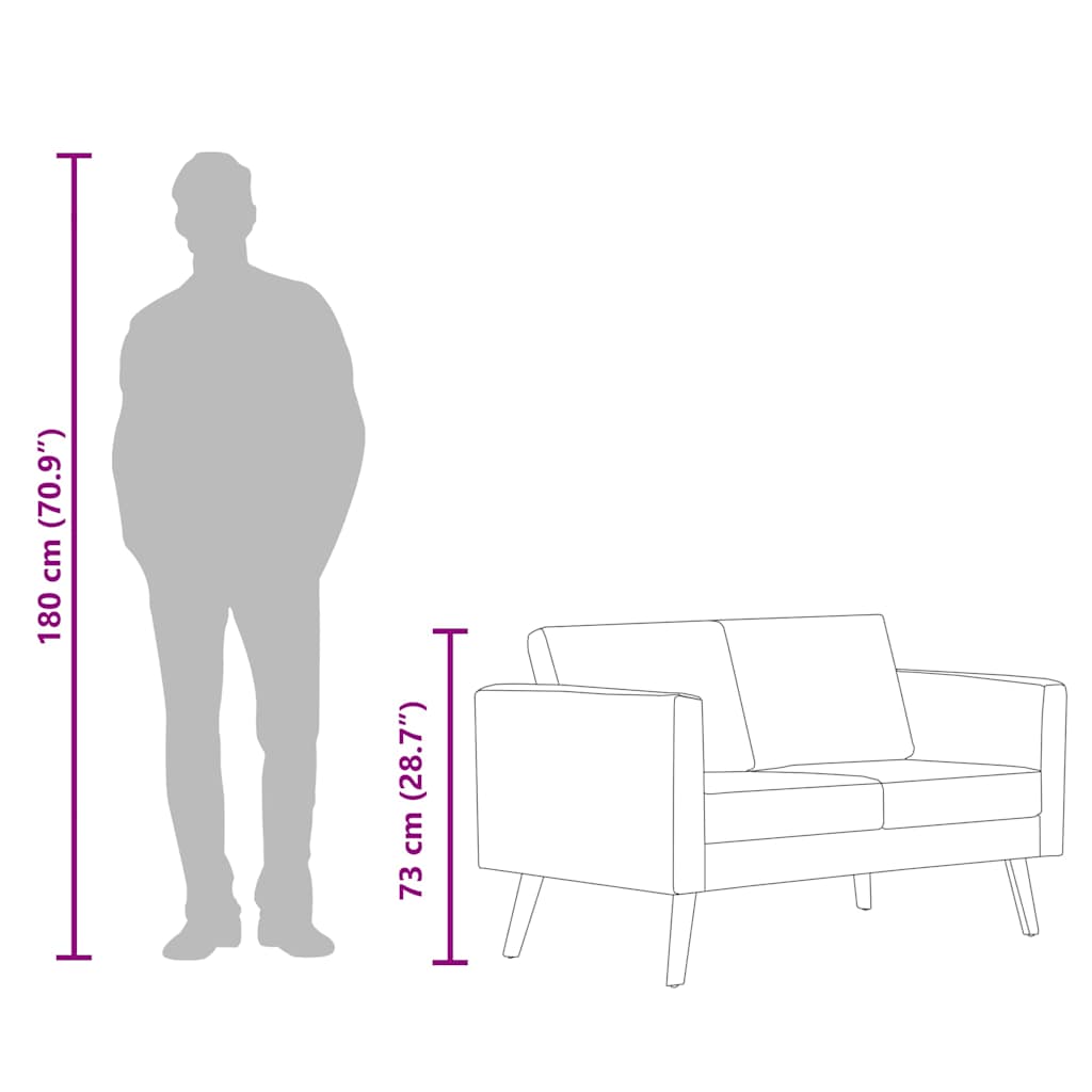 2-personers sofa i stof gul