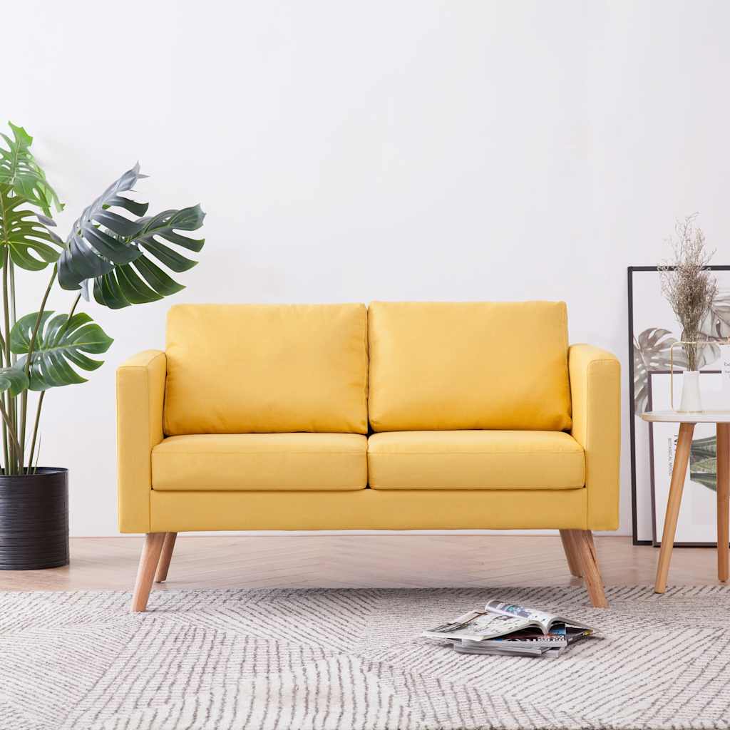 2-personers sofa i stof gul billede