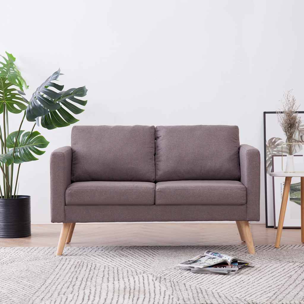2-personers sofa i stof grbrun