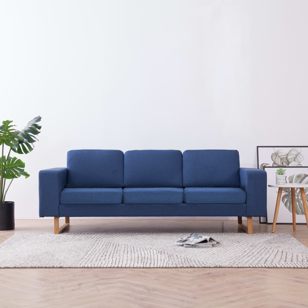 3-personers sofa i stof bl
