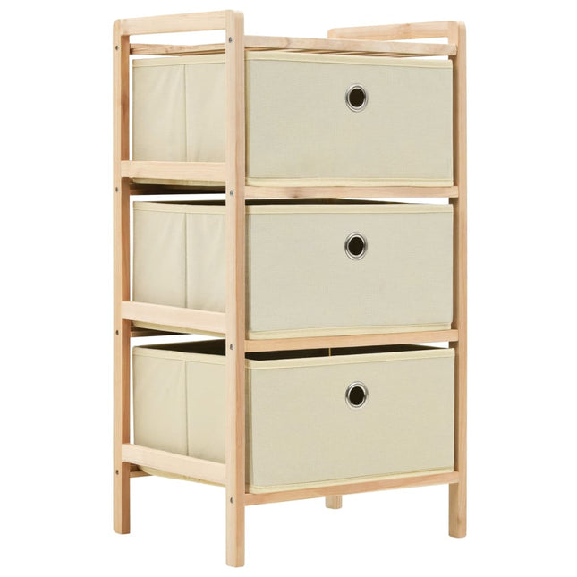 opbevaringsstativer med 3 stofkurve 2 stk. cedertræ beige