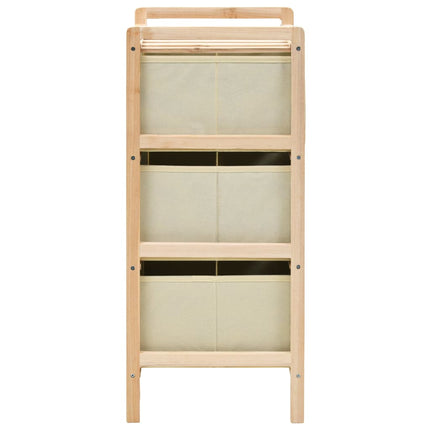 opbevaringsstativer med 3 stofkurve 2 stk. cedertræ beige