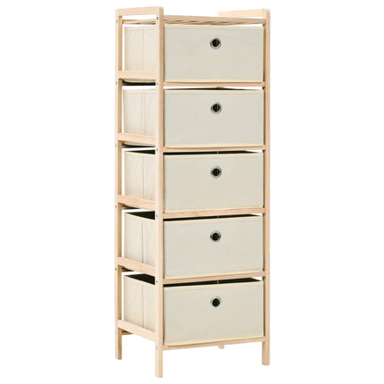 opbevaringsstativer med 5 stofkurve 2 stk. cedertræ beige