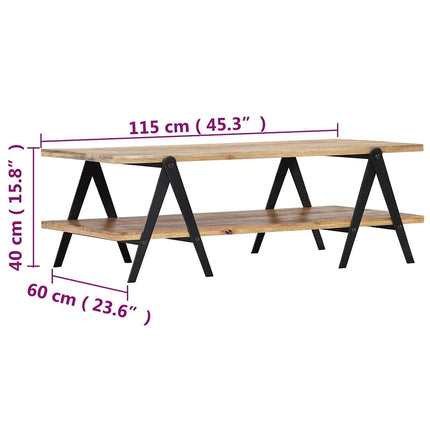 sofabord 115 x 60 x 40 cm massivt mangotræ