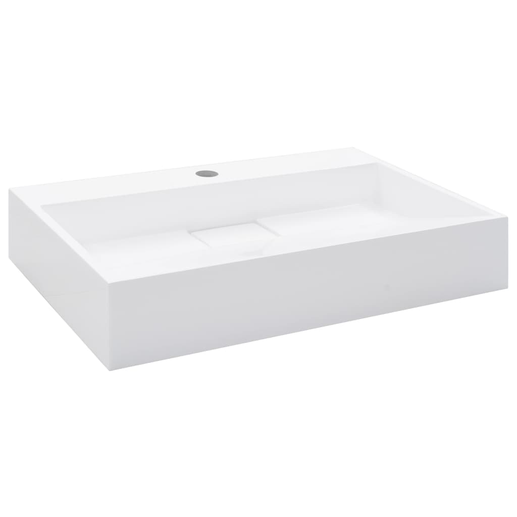 håndvask 60 x 38 x 11 cm mineralstøbt/marmorstøbt hvid