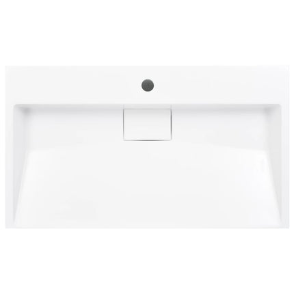håndvask 80 x 46 x 11 cm mineralstøbt/marmorstøbt hvid