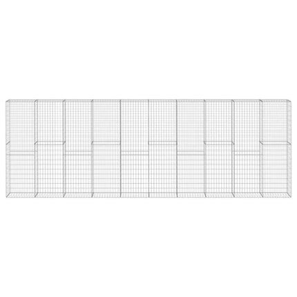 gabionvæg med dæksler galvaniseret stål 600 x 30 x 200 cm