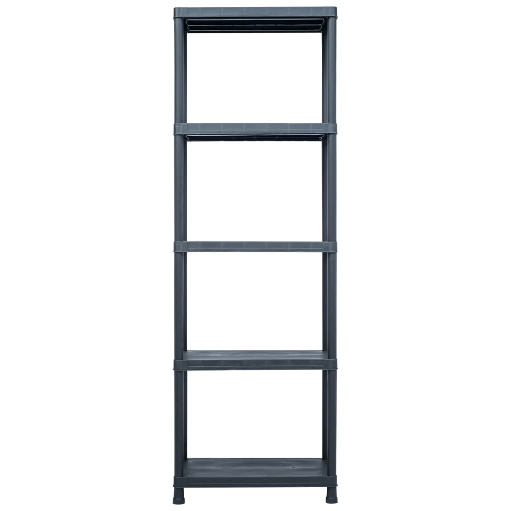 opbevaringsreoler 5 stk. 125 kg 60 x 30 x 180 cm plastik sort