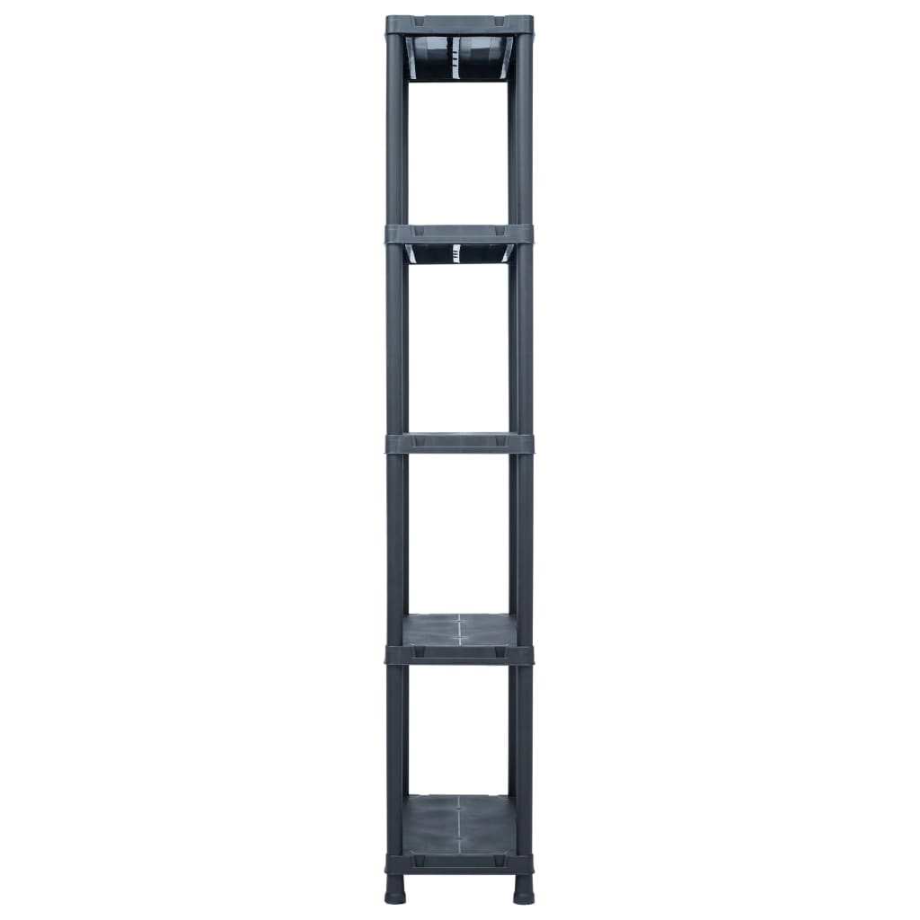opbevaringsreoler 5 stk. 125 kg 60 x 30 x 180 cm plastik sort