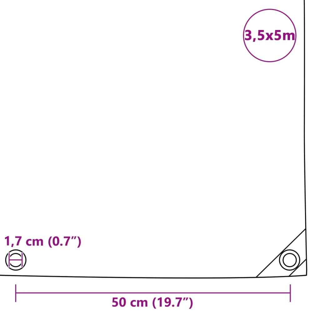 presenning 650 g/m² 3,5 x 5 m grå