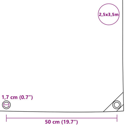 presenning 650 g/m² 2,5 x 3,5 m blå