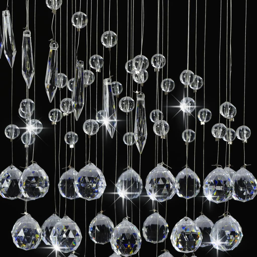 loftlampe med krystalperler spiralform G9 sølvfarvet