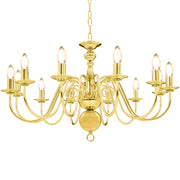 lysekrone 12 x E14-pærer gylden