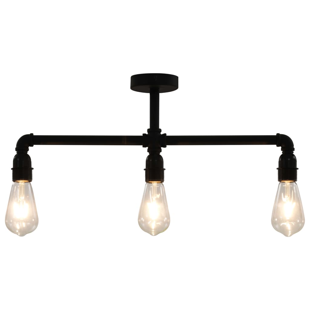 loftlampe 3 x E27-pærer sort