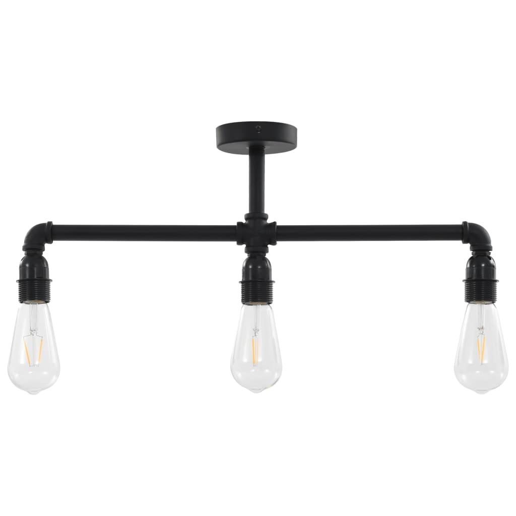 loftlampe 3 x E27-pærer sort