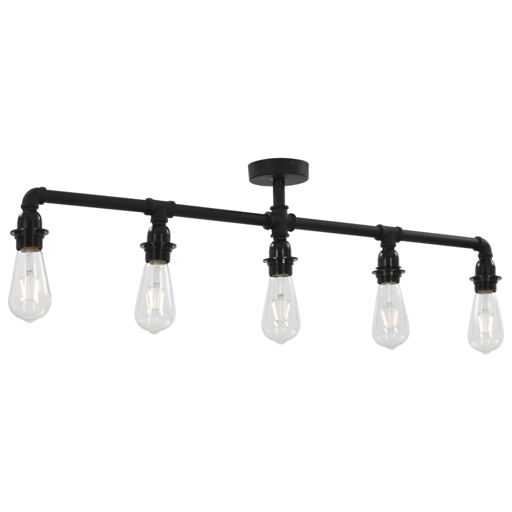 loftlampe 5 x E27-pærer sort