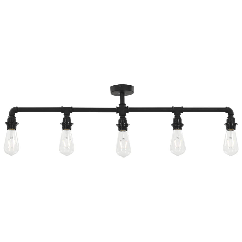 loftlampe 5 x E27-pærer sort