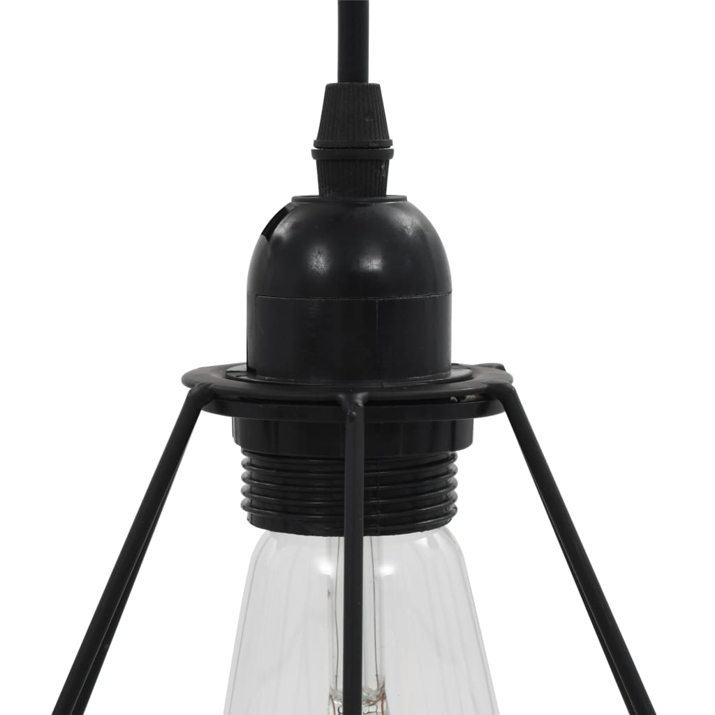 loftlampe med diamantdesign 3 x E27-pærer sort