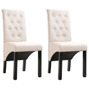 spisebordsstole 2 stk. stof cremefarvet