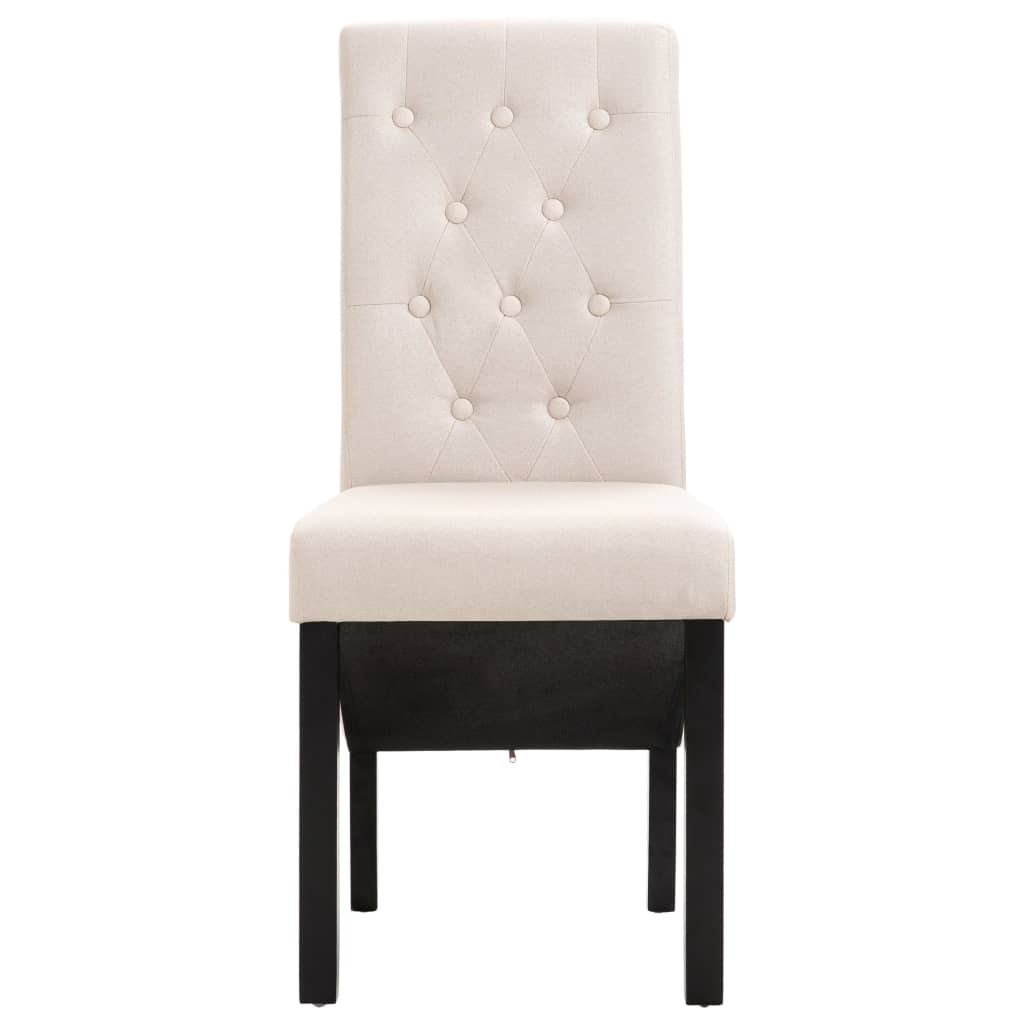 spisebordsstole 2 stk. stof cremefarvet