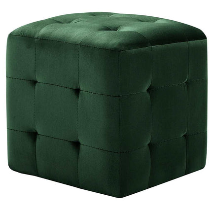 sengeskabe 2 stk. 30 x 30 x 30 cm fløjlsstof grøn