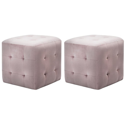 sengeskabe 2 stk. 30 x 30 x 30 cm fløjlsstof pink