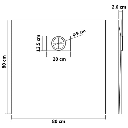 brusekar SMC 80 x 80 cm hvid