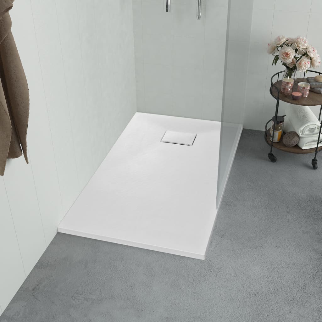 Brusekar SMC 80 x 80 cm - hvid, lav kant og skridsikker