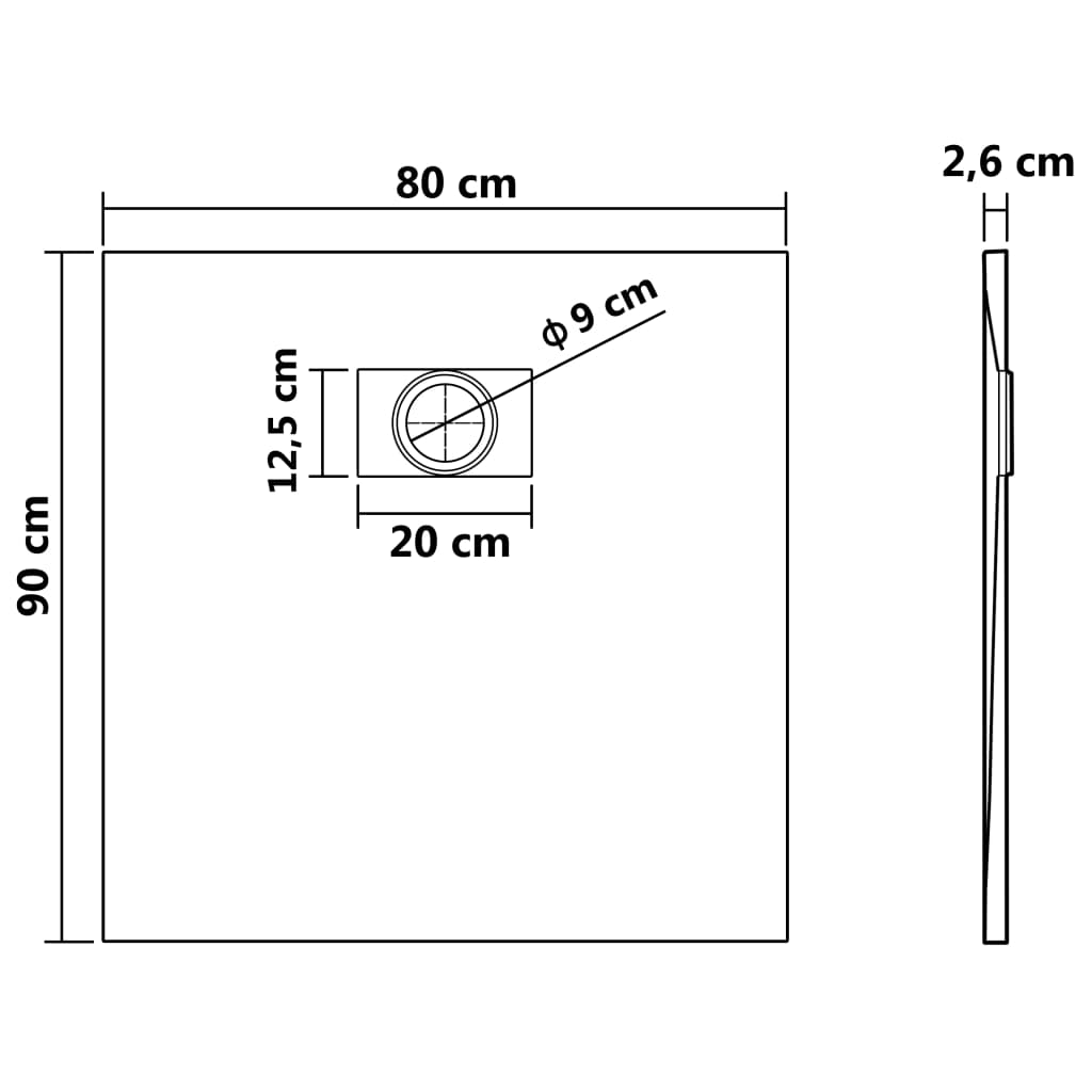 brusekar SMC 90 x 80 cm hvid