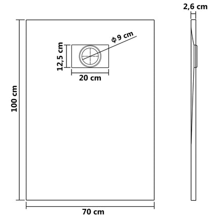 brusekar SMC 100 x 70 cm hvid