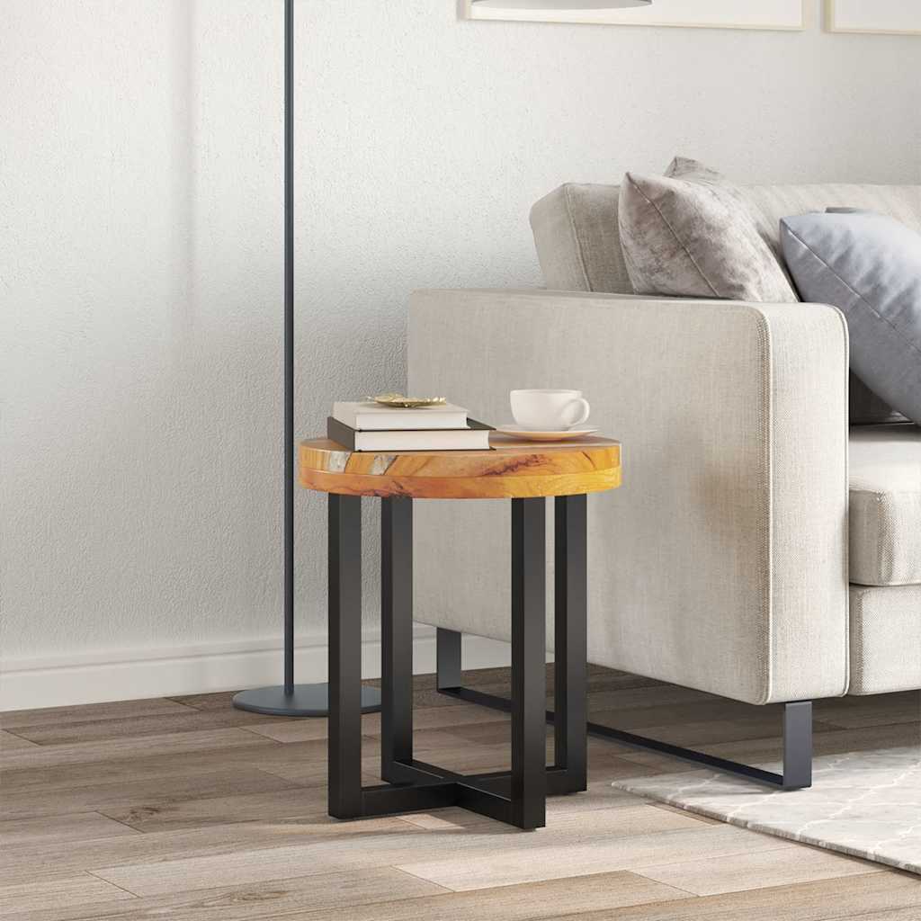 sofabord 40 x 45 cm massivt teaktræ og polyresin