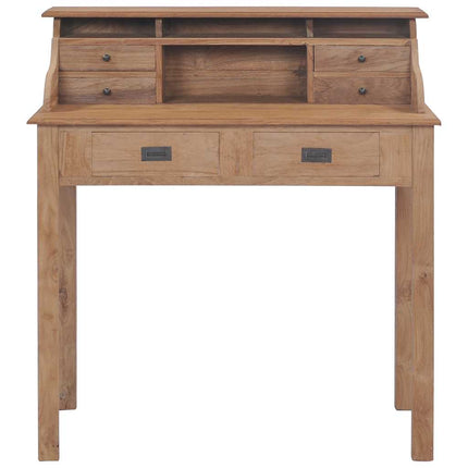 skrivebord 90x50x100 cm massivt teaktræ