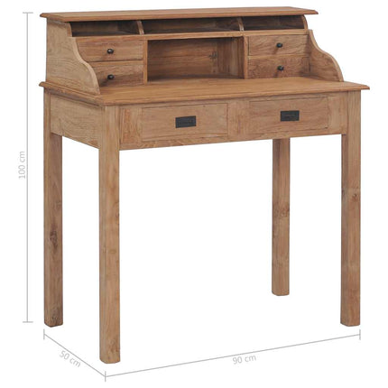 skrivebord 90x50x100 cm massivt teaktræ