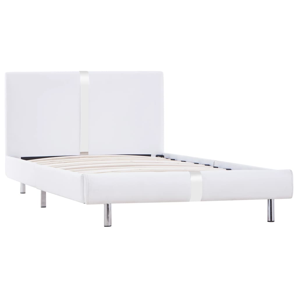 sengestel 90x200 cm hvid kunstlæder