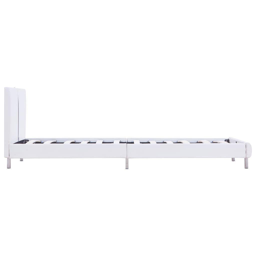 sengestel 90x200 cm hvid kunstlæder