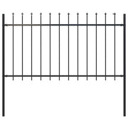 havehegn med spydtop stål 181x100 cm sort