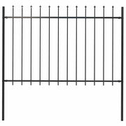 havehegn med spydtop stål 181x120 cm sort