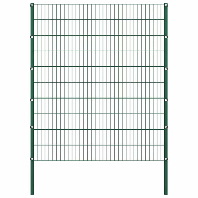 hegnspanel med stolper jern 176,5x200 cm grøn