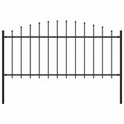havehegn med spydtop (0,5-0,75) x 1,7 m stål sort