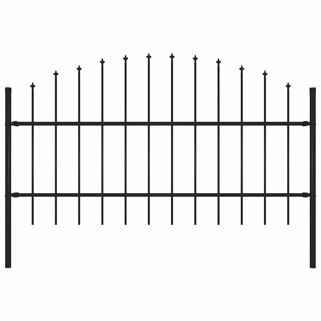 havehegn med spydtop stål 181x100 cm sort
