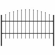 havehegn med spydtop stål 181x100 cm sort