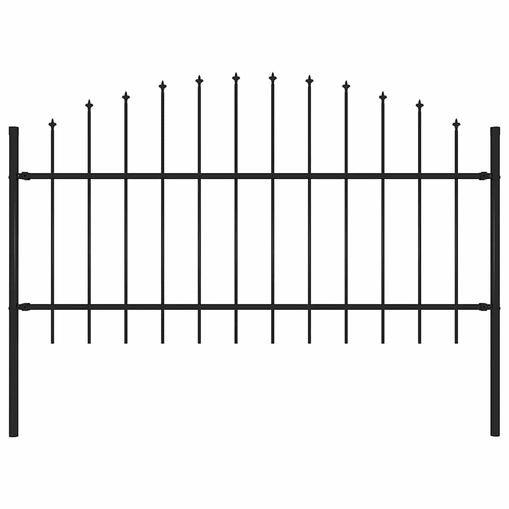 havehegn med spydtop stål 181x125 cm sort