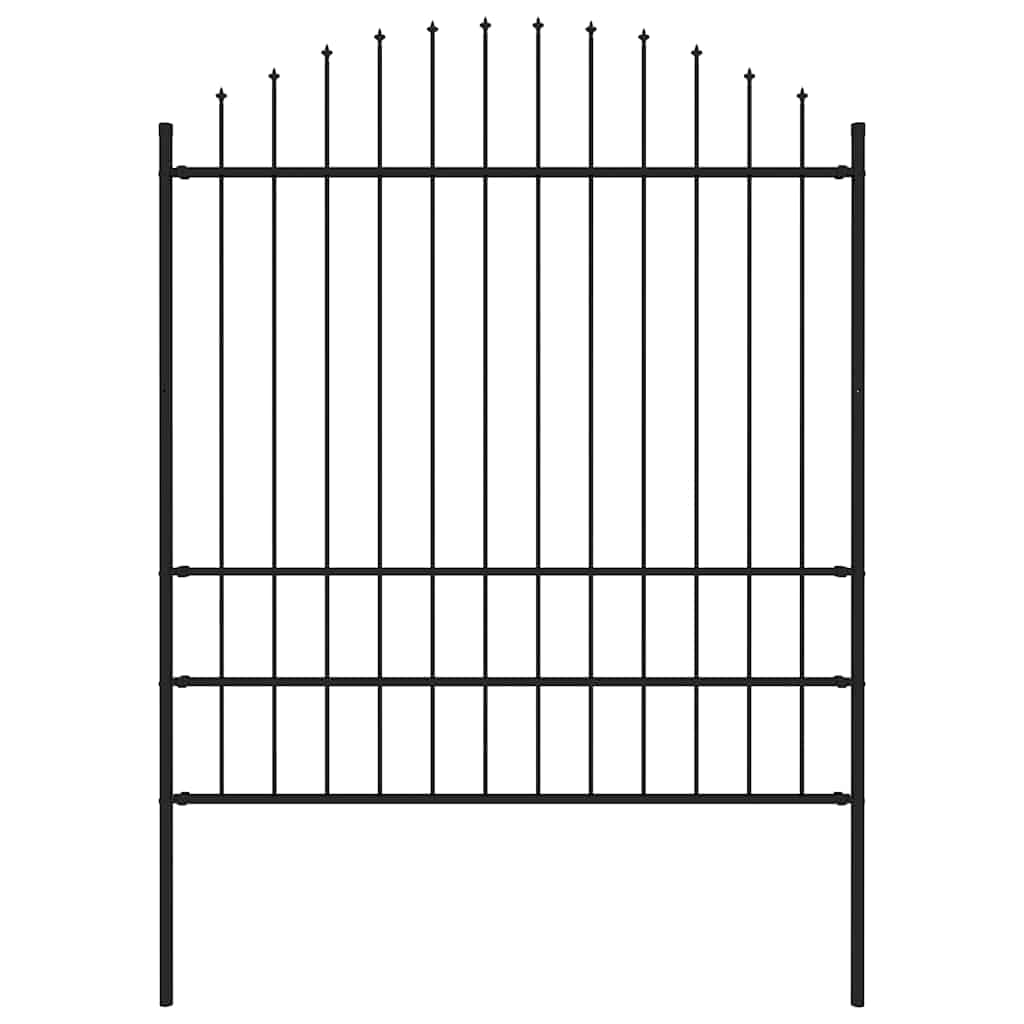 havehegn med spydtop stål 181x200 cm sort