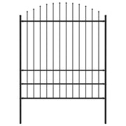 havehegn med spydtop stål 181x200 cm sort