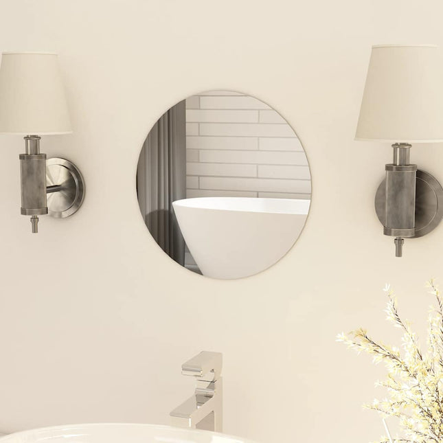 spejl uden ramme 30 cm rund glas