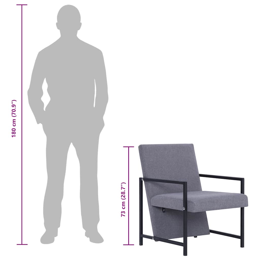 lænestol stof lysegrå