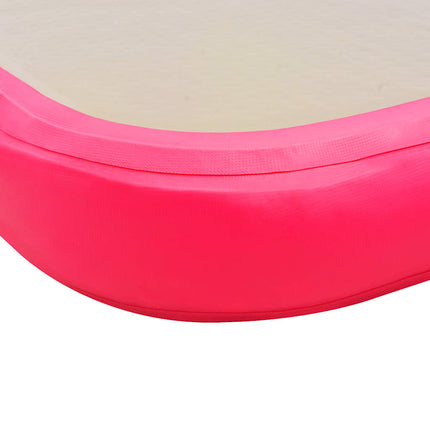 oppustelig gymnastikmåtte med pumpe 600 x 100 x 10 cm PVC Pink