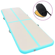 oppustelig gymnastikmåtte med pumpe 800 x 100 x 10 cm PVC grøn