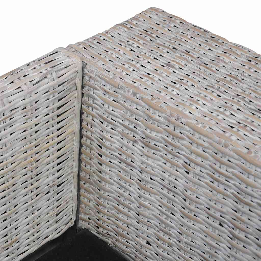 2-personers sofa med hynder naturlig rattan grå